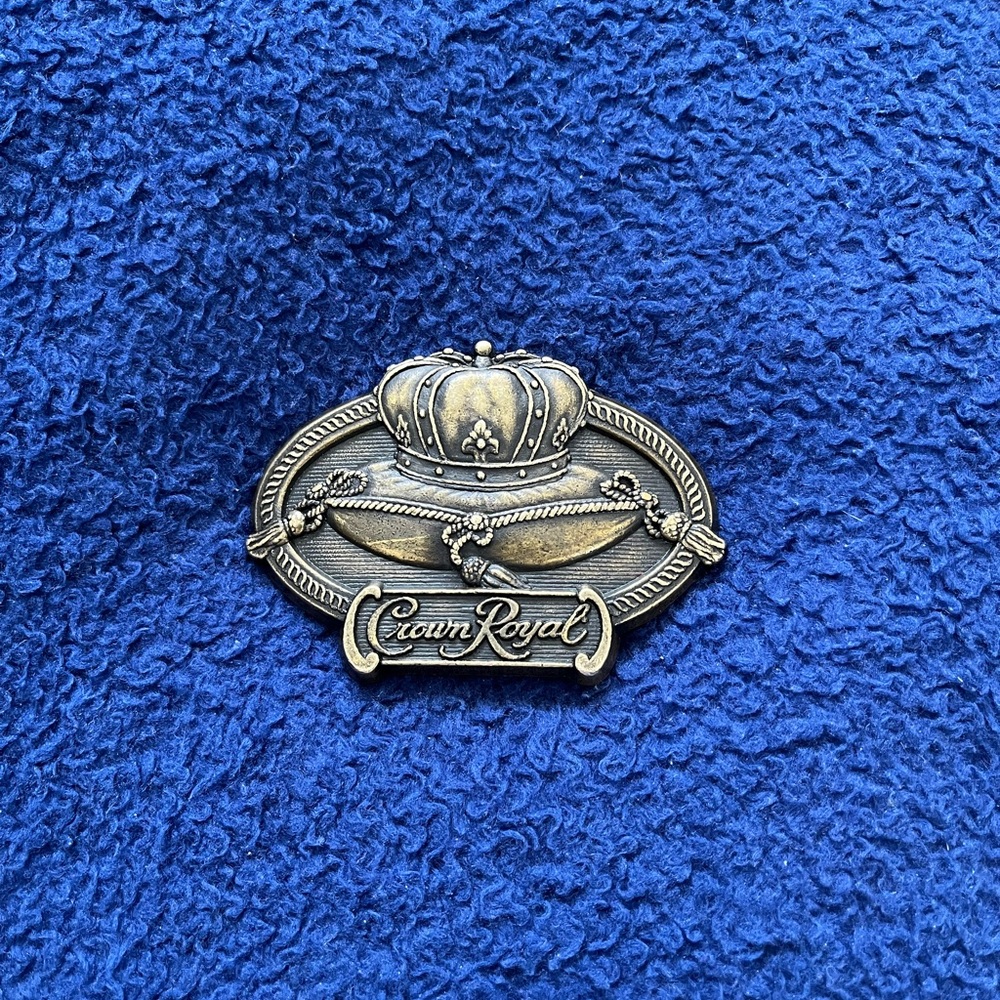 Vintage Crown Royal Brass Belt Buckle